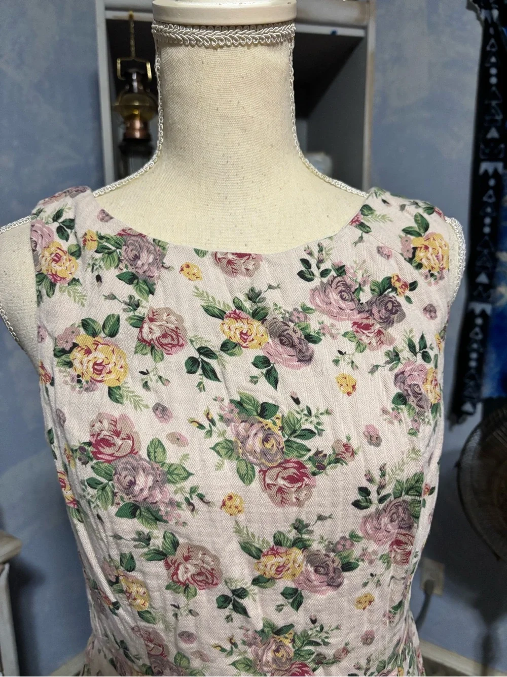 Pink Martini Floral Fit & Flare Dress Medium | Blush  Cottagecore Garden Party - Picture 3 of 9